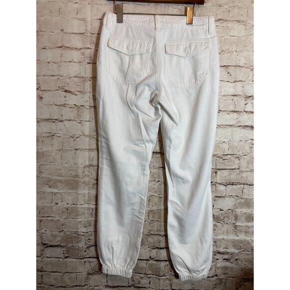 Articles of Society Jogger Jeans Womens 25 Pure White Pockets Denim Stretch - Picture 2 of 16